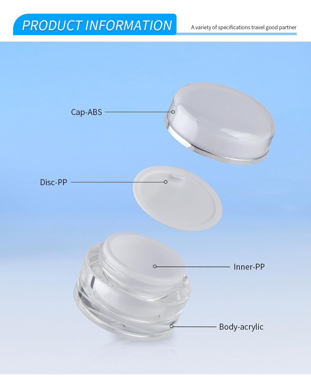 Round Double Wall Plastic Eye Face Cream Jar جرة كريم وجه بلاستيكية مستديرة مزدوجة الجدار