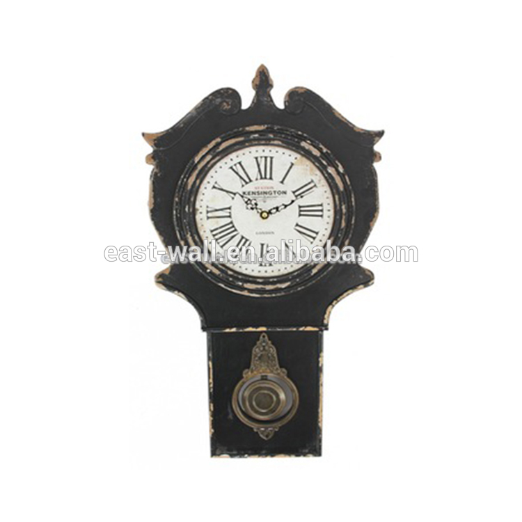 34x60x5.5cm Kensington Station Mdf Antique Wall Clock with Pendulum