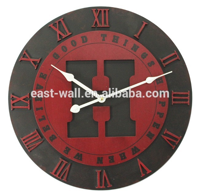 good things happen when we believe carved wood wall clock decor