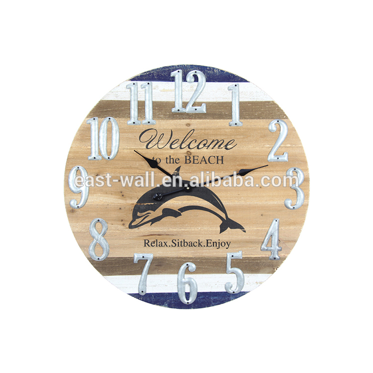 Vintage Old Style Crafts Distressed Square Custom Wooden Wall Clock