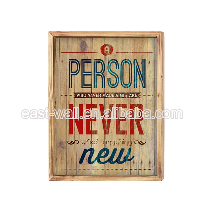Hot Product Custom Shape Printed Interior Home Decoration Wood Block Signs