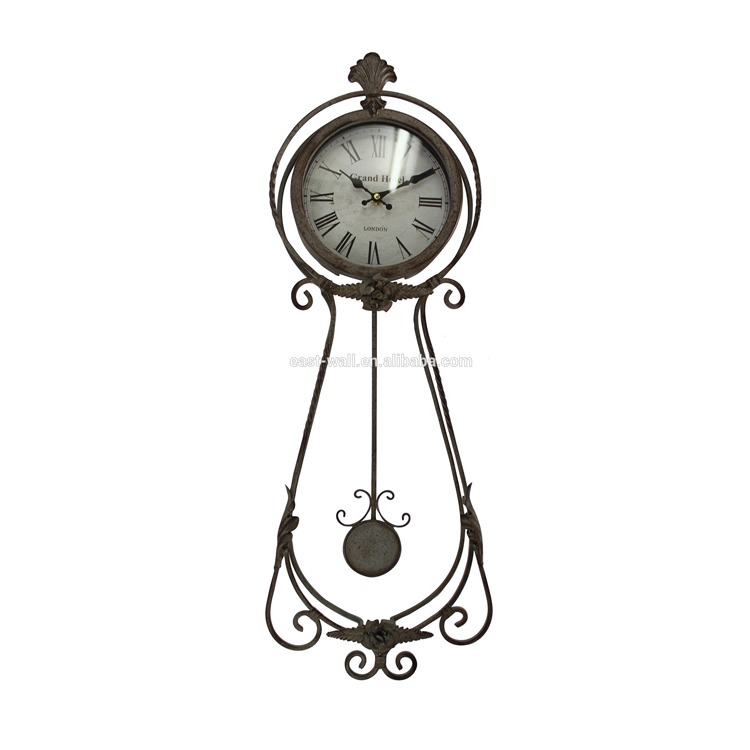 24.5x7.5x68.5cm New Design Iron Large pendulum Mounted Wall Clock