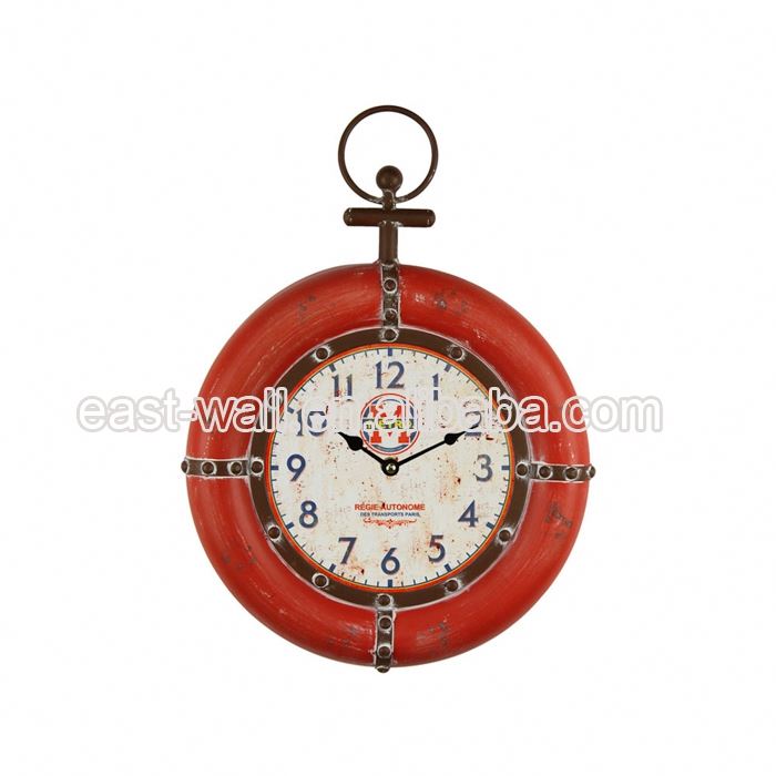 High Level Custom Shape Printed Mdf Wall Antique Rolling Clock