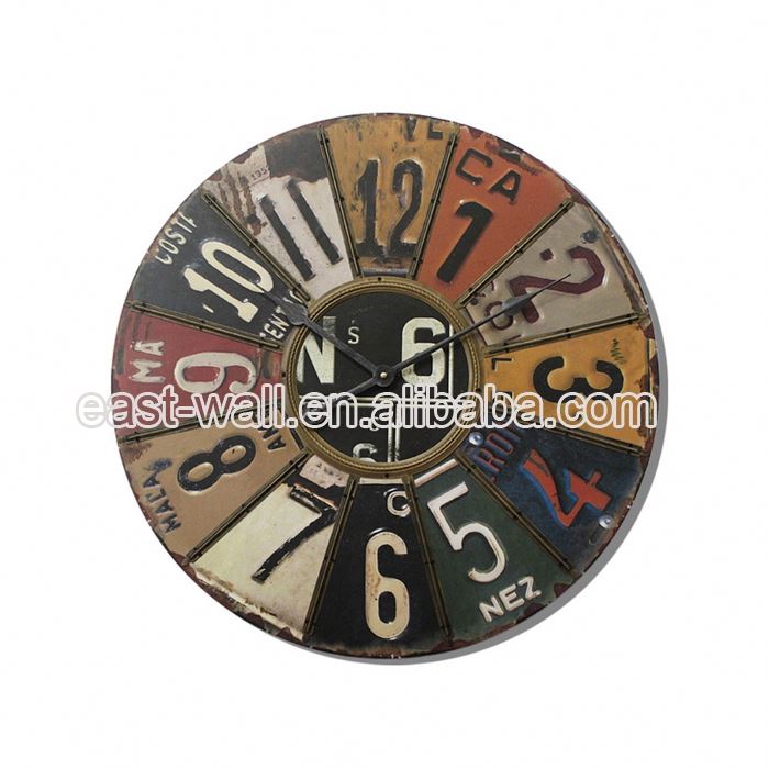 Oem Production Vintage Style Mdf Electric Wall Clock Big Size Clocks