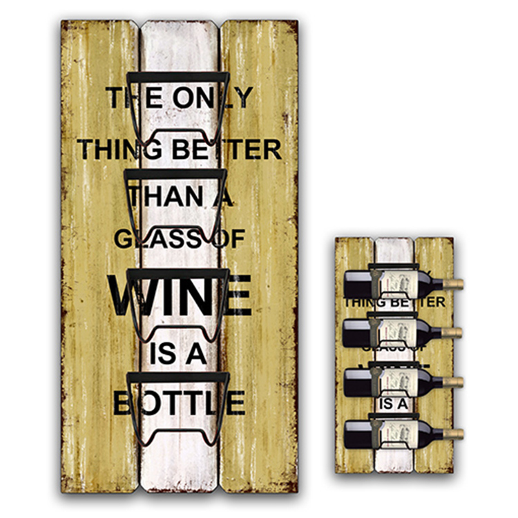 Home Kitchen Bar Accessories Wall Hanging Restaurant Wine Rack, Retro Hanging Wine Bottle Holder