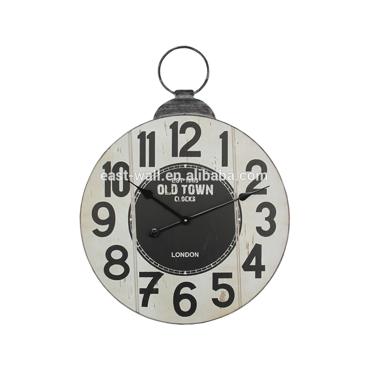 Living Home Decor Vintage Metal Wall Clock Roman Numerals