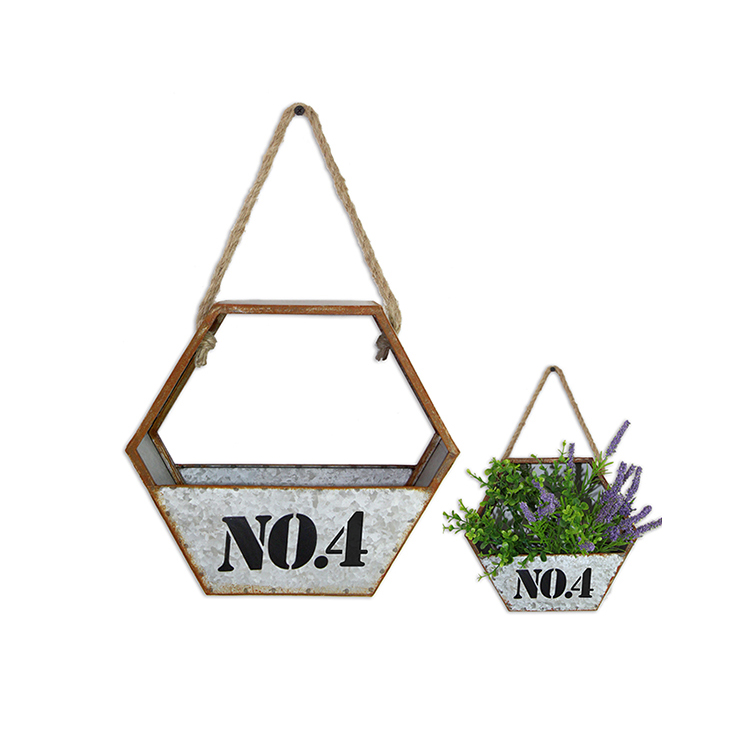 Wholesale Outdoor Decorative Galvanized Steel Hanging Basket 4 Models Can Choose