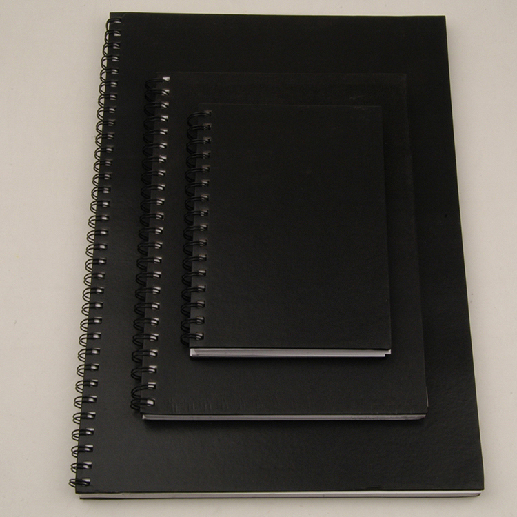 Sketch Pad 100gsm 80 Sheets Wire Bound Black Hard Cover A3 A4 A5