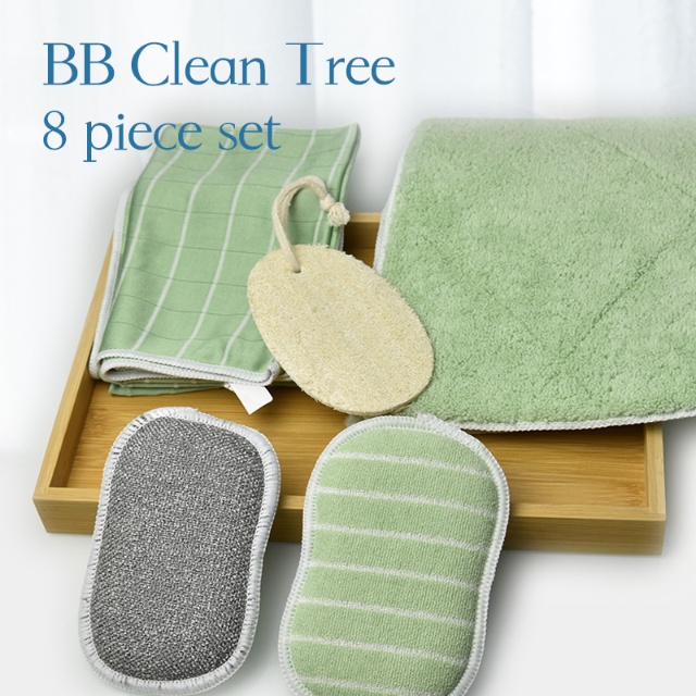 Microfiber Bamboo Cleaning Cloths Set of 8 (1) マイクロファイバー竹クリーニングクロス 8 枚セット (1)