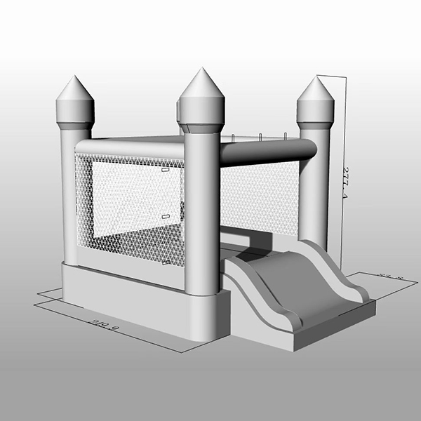 3D Design White Bounce House With Slide Custom Inflatable Playground Equipment Supplier Maison blanche de rebond de conception 3D avec le fournisseur gonflable fait sur commande d'équipement de terrain de jeu de glissière