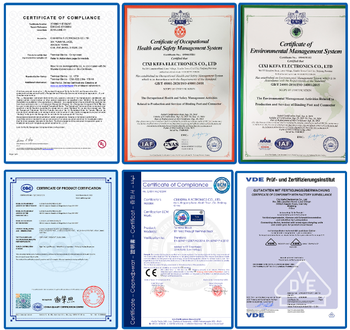 terminal block certificates certificati di morsettiera