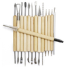 14 Pcs Wooden Handle Clay Pottery Sculpting Tool Kit