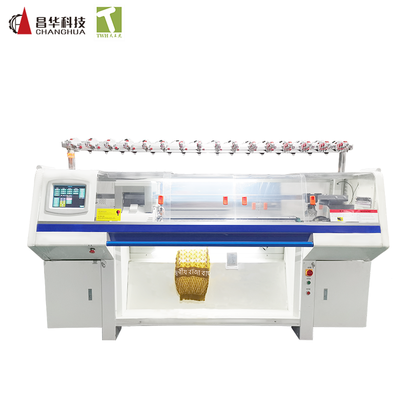 GE Computerized Flat Knitting Machine GE Kompýuterleşdirilen tekiz trikota Mach enjamy