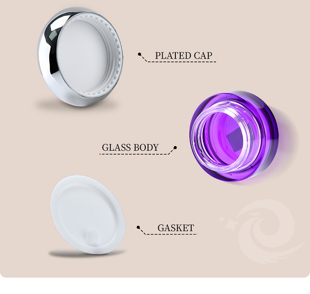 Green Purple Cosmetic Glass Jar Lọ thủy tinh mỹ phẩm màu xanh tím