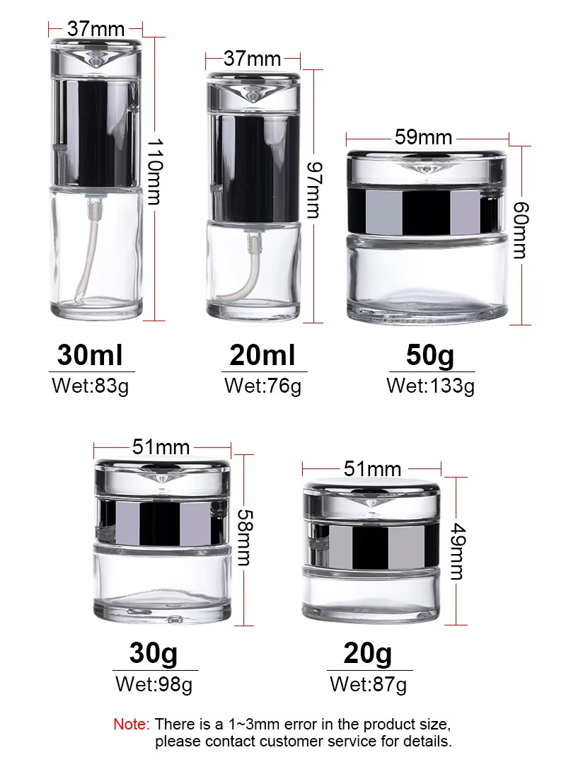 Wholesale Glass Cosmetic Containers Vente en gros Conteneurs Cosmétiques En Verre