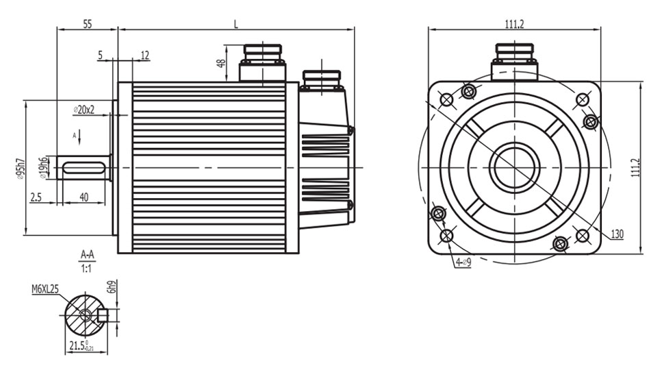 110ST-M02030 AC Servo Motor 110ST-M02030 maiņstrāvas servomotors