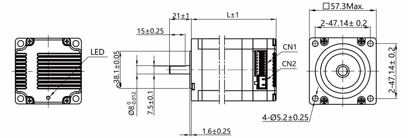 Nema 23 Integrated Stepper Motor Integrovaný krokový motor Nema 23