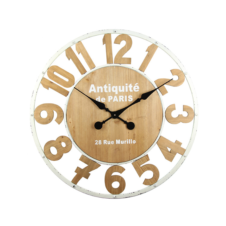 Living Room Decoration Home Decorative Wooden Round Antique Wall Clock