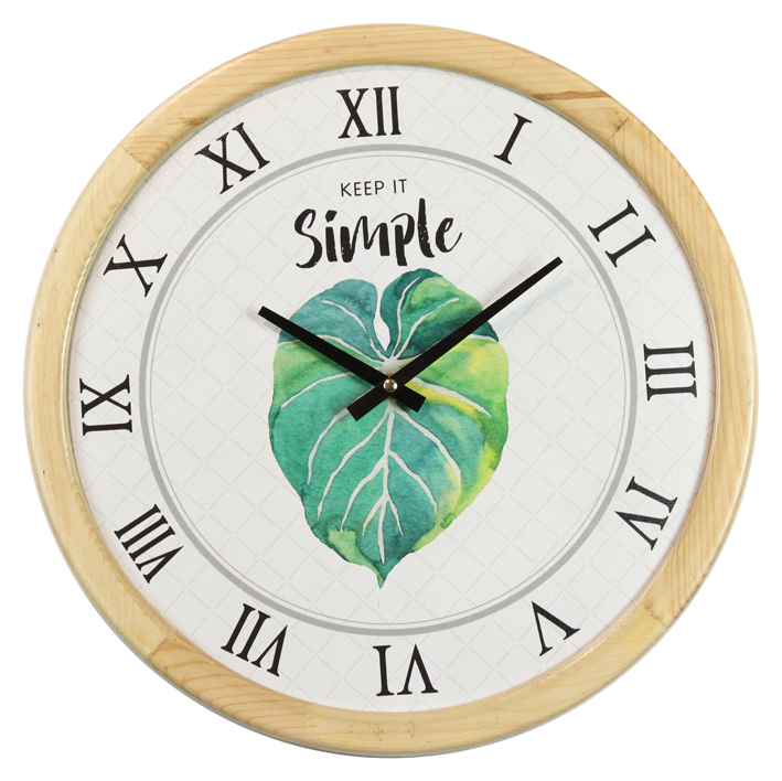 Leaf Pattern Home Roman Numeric Personalised Wall Clock