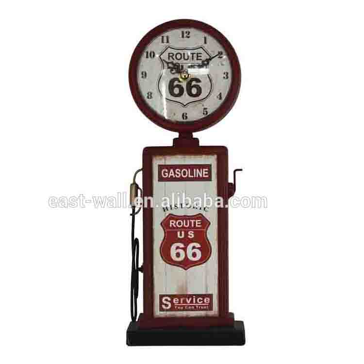 ROUTE 66 Antique Metal Table Clock