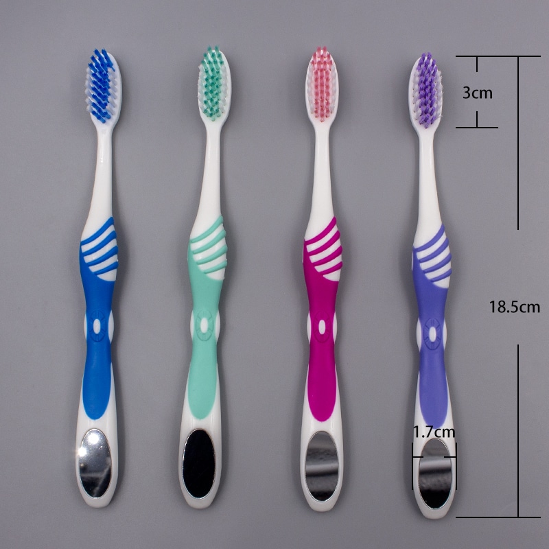 Cepillo de dientes para adultos con ortodoncia y espejo