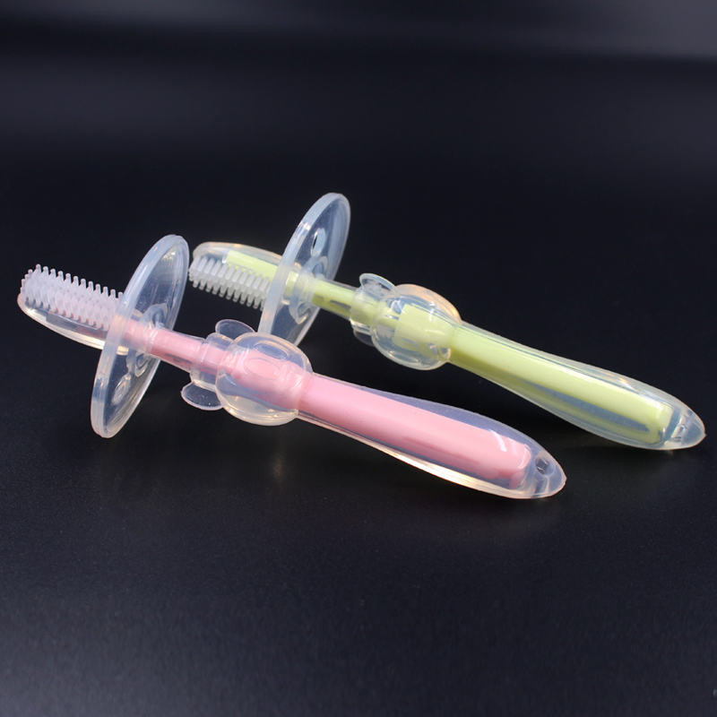 Cepillo de dientes de silicona con forma de paraguas