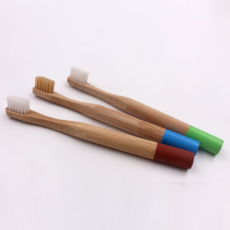 Brosse à dents en bambou à manche rond pour enfants
