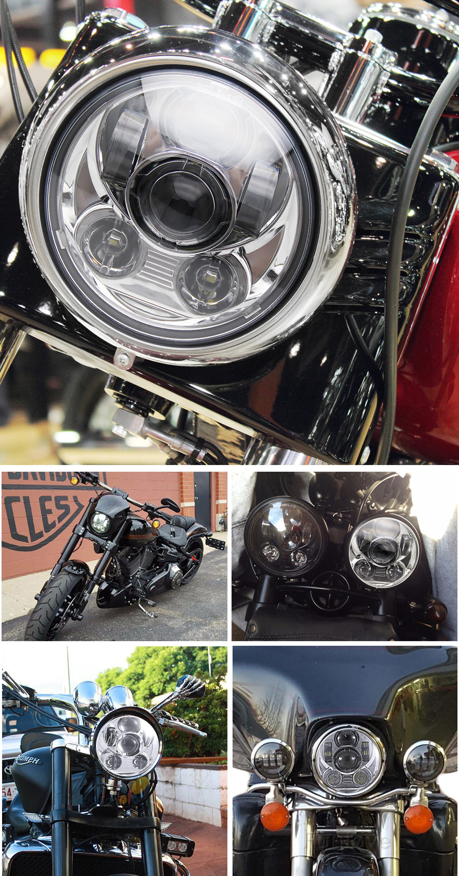 50W30W 5.75 Inch Led Headlight DOT for Harley JG-M003D 6 application