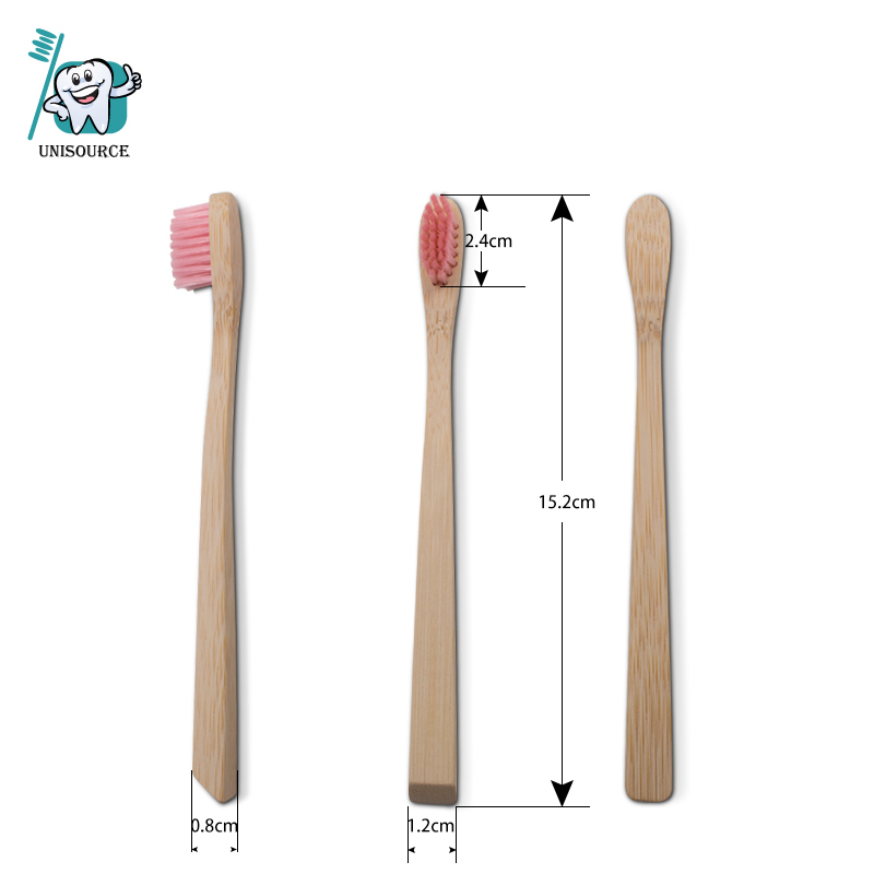 Cepillo de dientes de bambú con forma de trapecio para niños