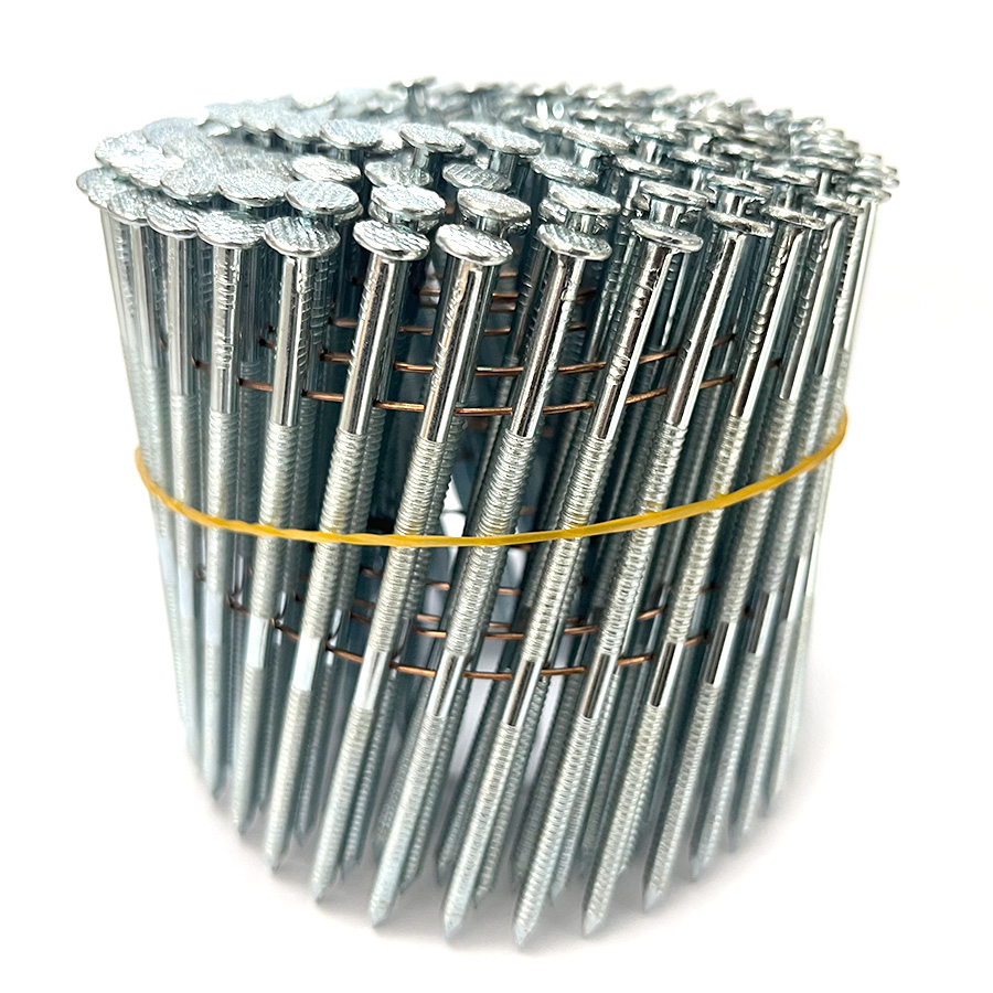 15 Degree Electro Galvanized Ring Shank Coil Nails 3-1/2 Inch x 0.122 Inch 15 degree electro galvanized ring shank coil nails 3-1/2 inch x 0.122 inch para sa panghaliling daan