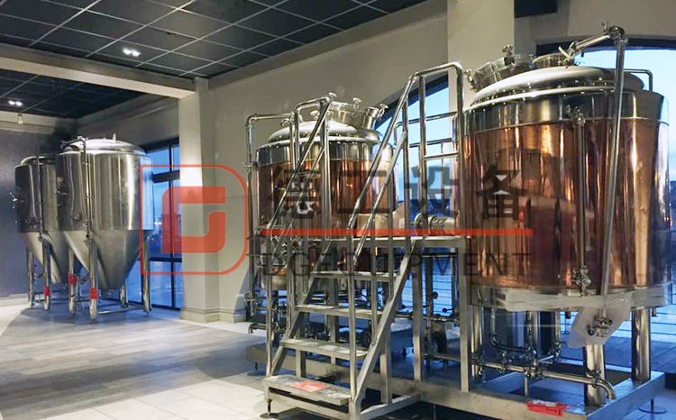 Copper beer brewhouse