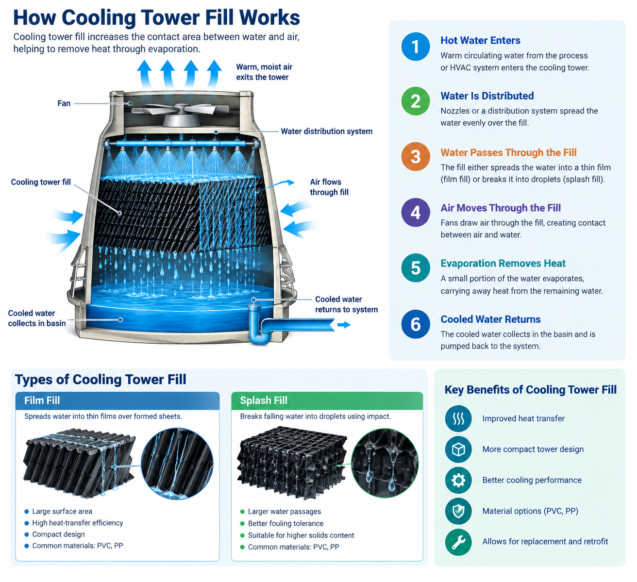 cooling Tower fills कूलिंग टॉवर भर जाता है