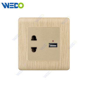 C20 86mm * 86mm Home Switch White / Silver / Gold 2 PIN-код + USB / 2 PIN-код + 2USB Light Electric Seet Switch Cover с сертификатом IEC