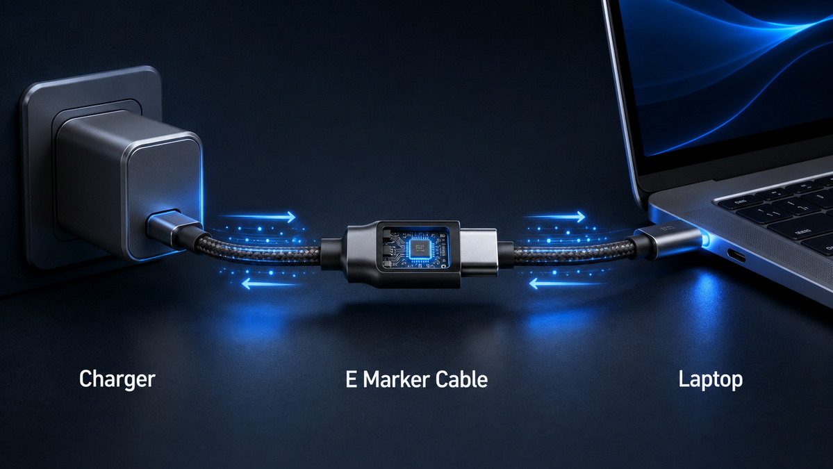 USB C Cable Power Negotiation Process Proces negocjacji zasilania kabla USB C