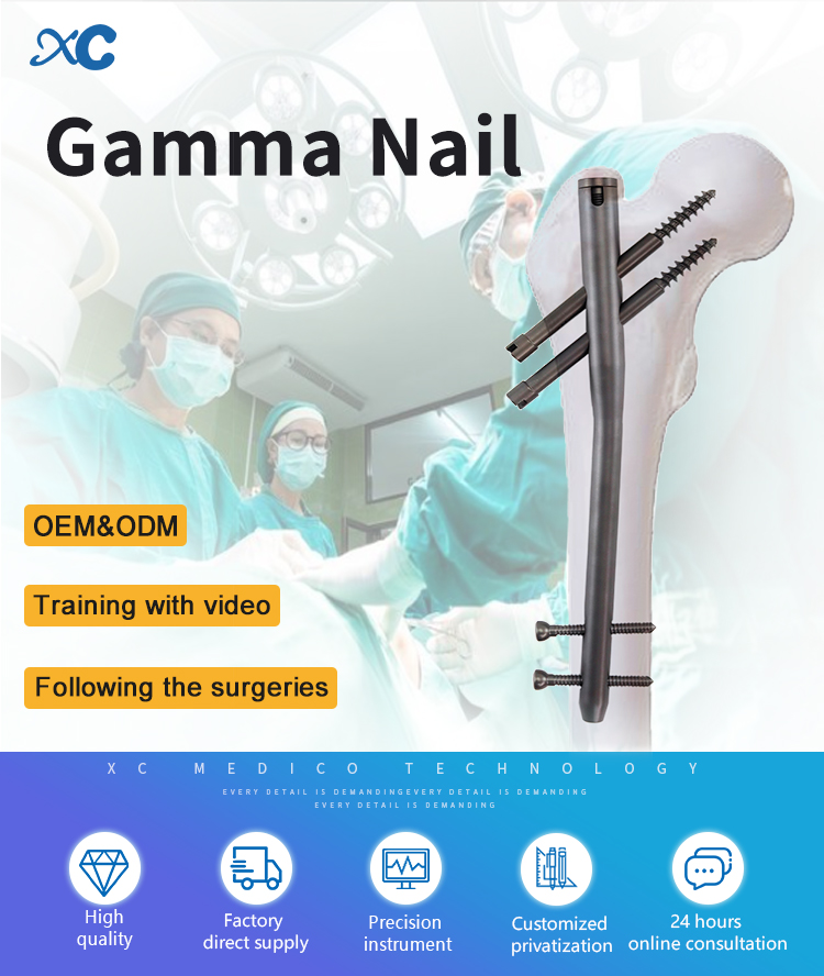 Titanium Gamma Nail | Proximal Femoral Fracture Fixation Implants - XC Medico - 1 ꯇꯥꯏꯇꯅꯤꯌꯝ ꯒꯥꯃꯥ ꯅꯦꯜ | ꯄ꯭ꯔꯣꯛꯁꯤꯃꯥꯜ ꯐꯦꯃꯣꯔꯦꯜ ꯐ꯭ꯔꯦꯀꯆꯔ ꯐꯤꯛꯁꯦꯁꯟ ꯏꯃꯞꯂꯥꯟꯇꯁꯤꯡ - ꯑꯦꯛꯁ.ꯁꯤ.ꯃꯦꯗꯤꯀꯣ - ꯱