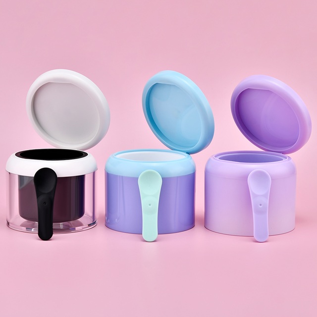 OEM Pink Plastic Powder Pot with Magnetic Spoon وعاء مسحوق بلاستيكي وردي OEM مع ملعقة مغناطيسية