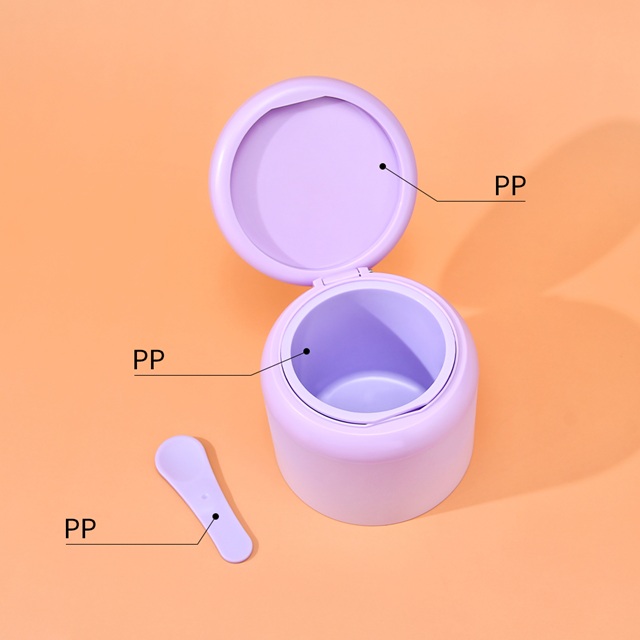 OEM Pink Plastic Powder Pot with Magnetic Spoon وعاء مسحوق بلاستيكي وردي OEM مع ملعقة مغناطيسية