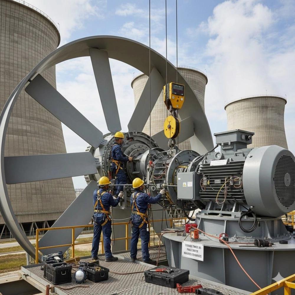 Industrial Cooling Tower Fan Maintenance and Inspection الصيانة والفحص الصناعي مروحة برج التبريد