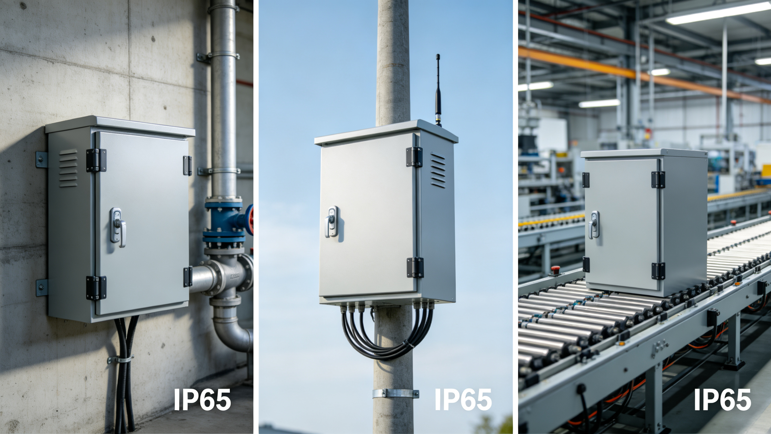IP65 Wall Mount Enclosure Applications Aplicaciones de gabinetes de montaje en pared IP65