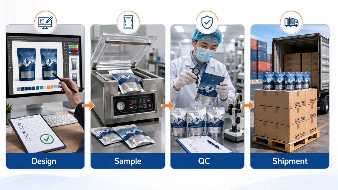 Custom Vacuum Packaging From Sample To Shipment Anpassad vakuumförpackning från prov till leverans