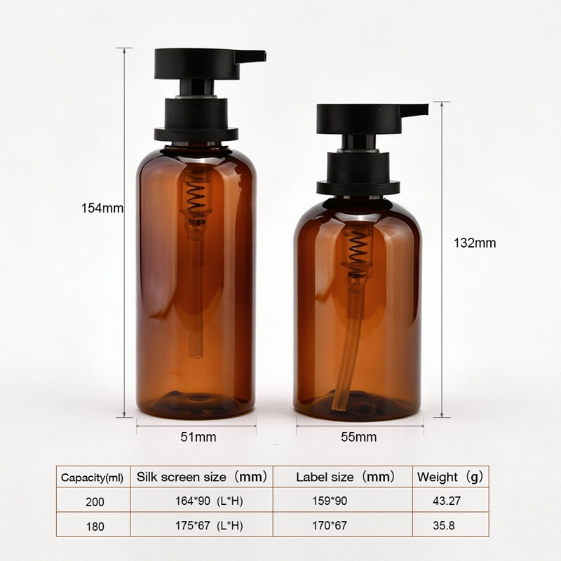 Amber clear Lotion Bottle Amberkleurige lotionfles