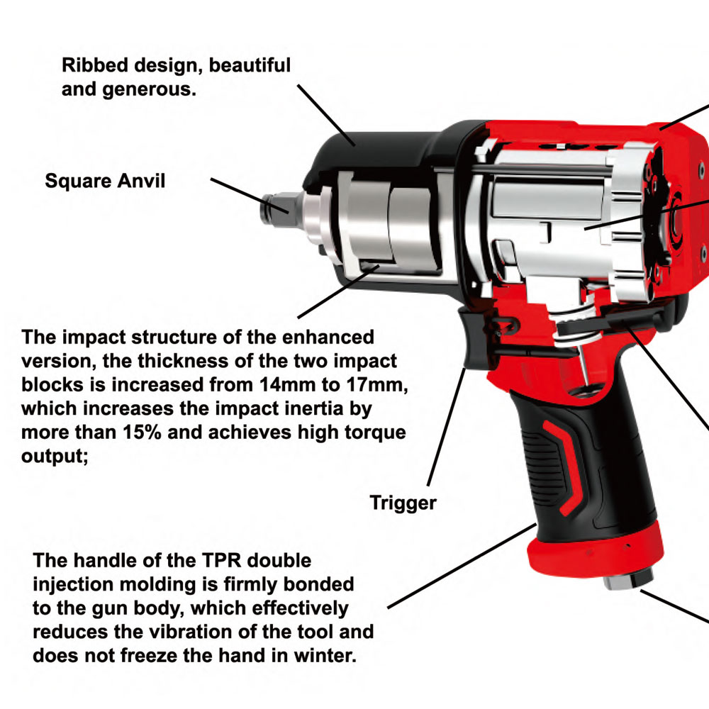Impact Wrench 1/2" Drive 1600N.m PT-1306