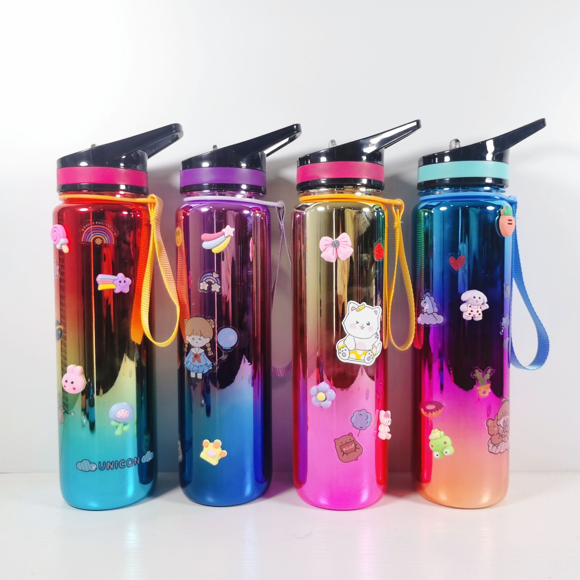 THVALUE Color Eletroplating 1000ml /32 oz Colorful water bottle with ...