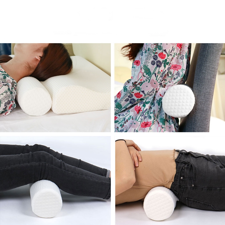 Round Cervical Roll Neck Back Knee Memory Foam Pillow 