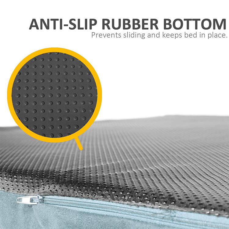 Hard-wearing Waterproof Anti-slip Faux Suede Memory Foam Dog Bed with Zipper
