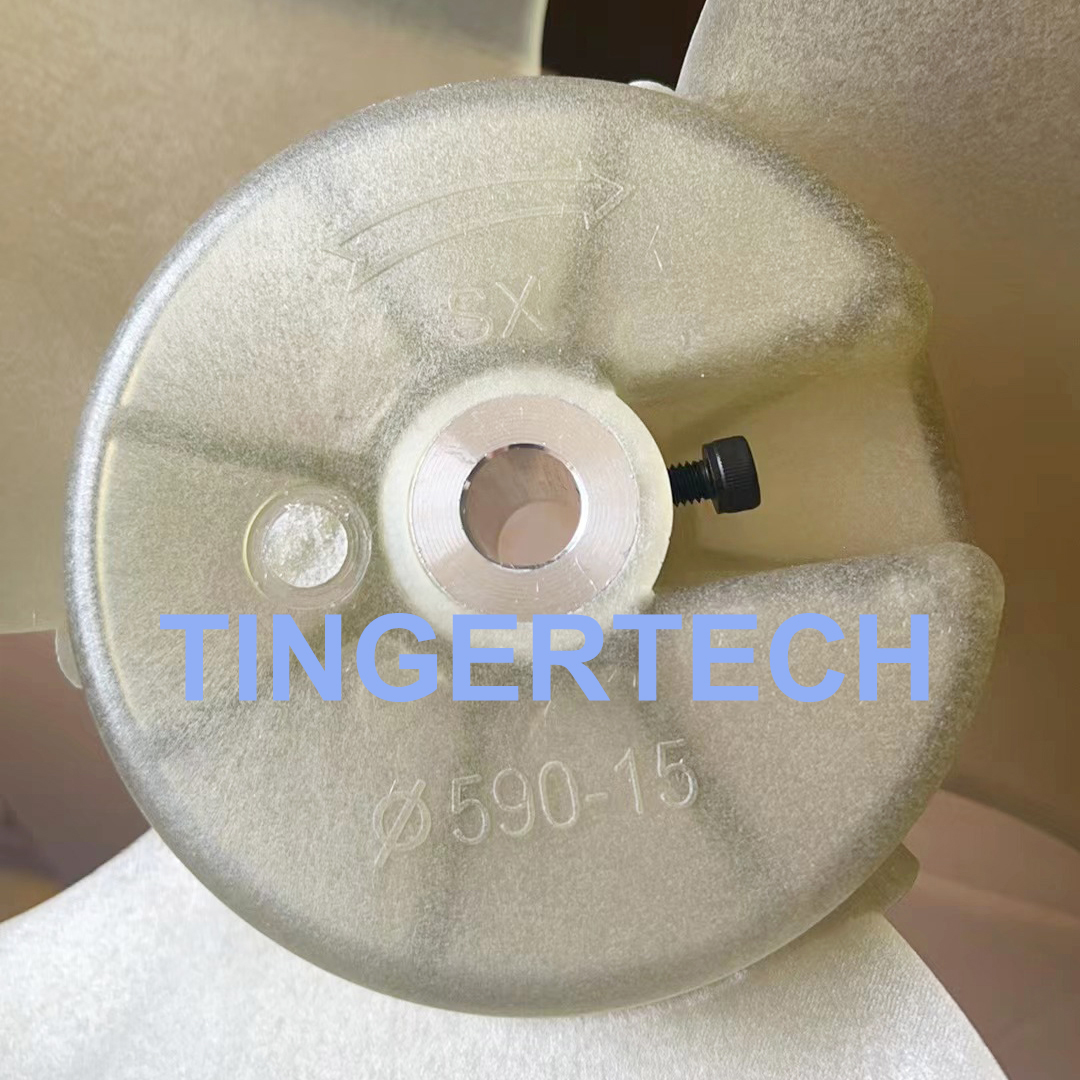 Aspa de ventilador 590 180 de 15 mm para bomba de calor con fuente de aire compatible con YT139-370-6 (1)