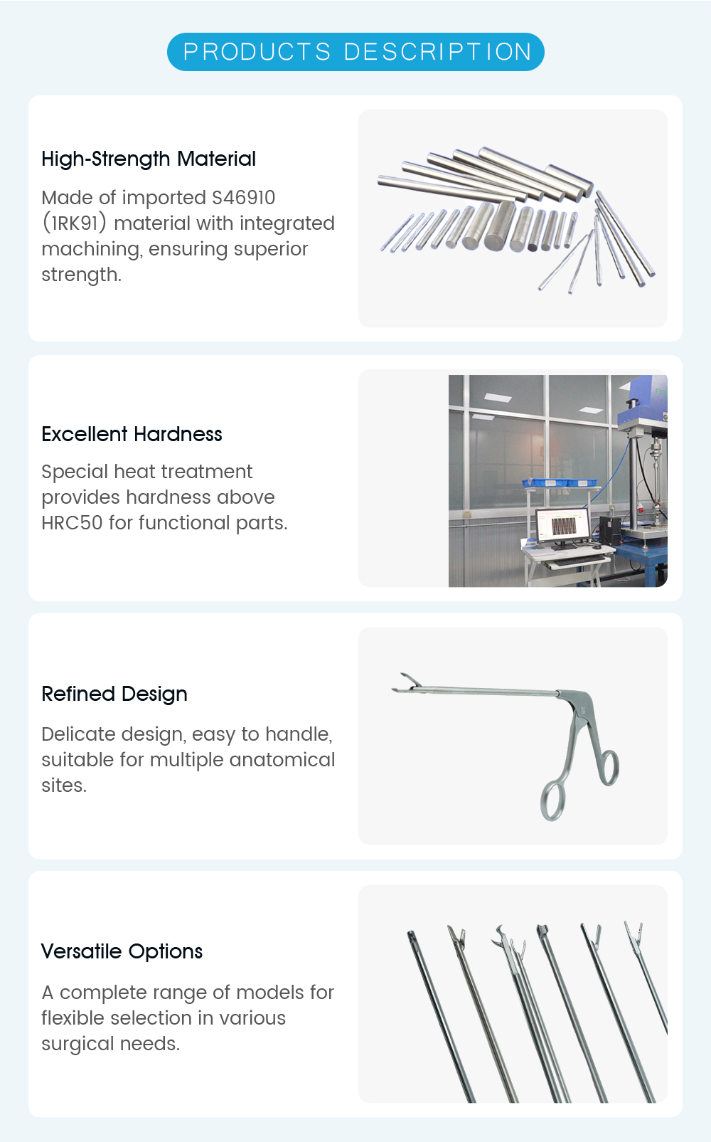 S46910 stainless steel suture retriever grasper