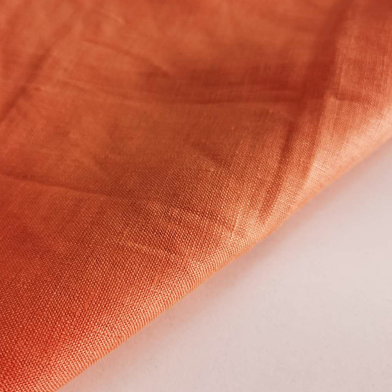 orange solid ramie cotton fabric
