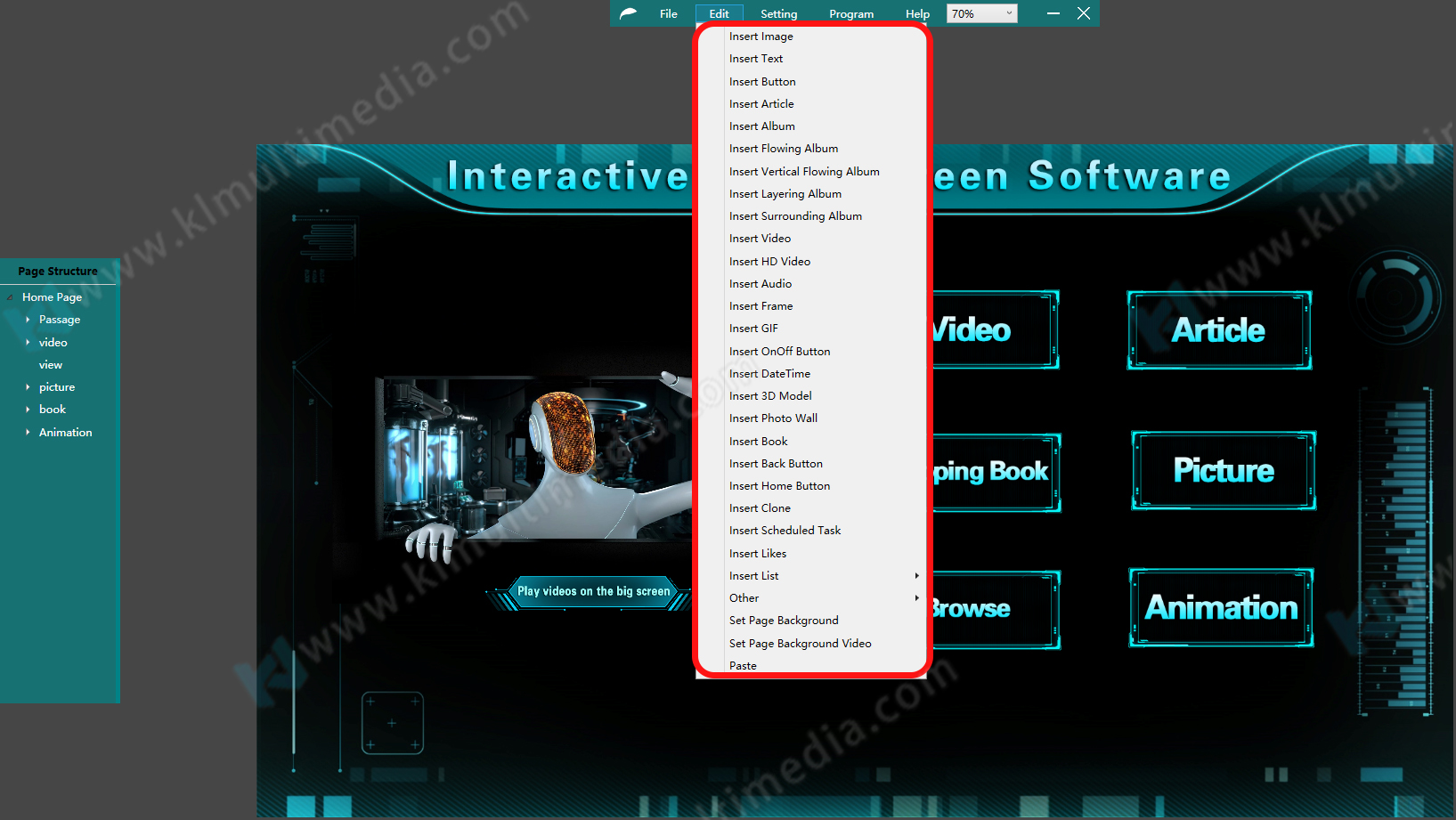 منصة صانع برامج شاشة اللمس التفاعلية