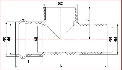 PVC Tee ជាមួយនឹងខ្សែស្ពាន់ faucet កៅស៊ូ 1